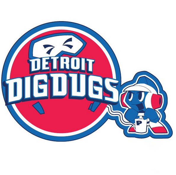 Detroit Dig Dugs logo fabric transfer